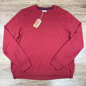 NWT Fat Face 88 Braunton Crew Jumper Washed Red Men's 3XL Sweater Cotton‎ Wool